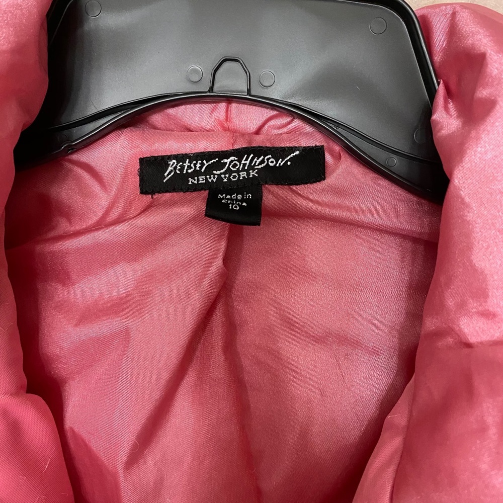 Betsey Johnson winter coat/ jacket pink in color